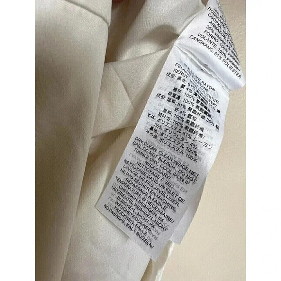 Tory Burch Crepe Ruffle Placket Dress in New Ivory Womens Size 10 NWT Formal - Picture 4 of 15